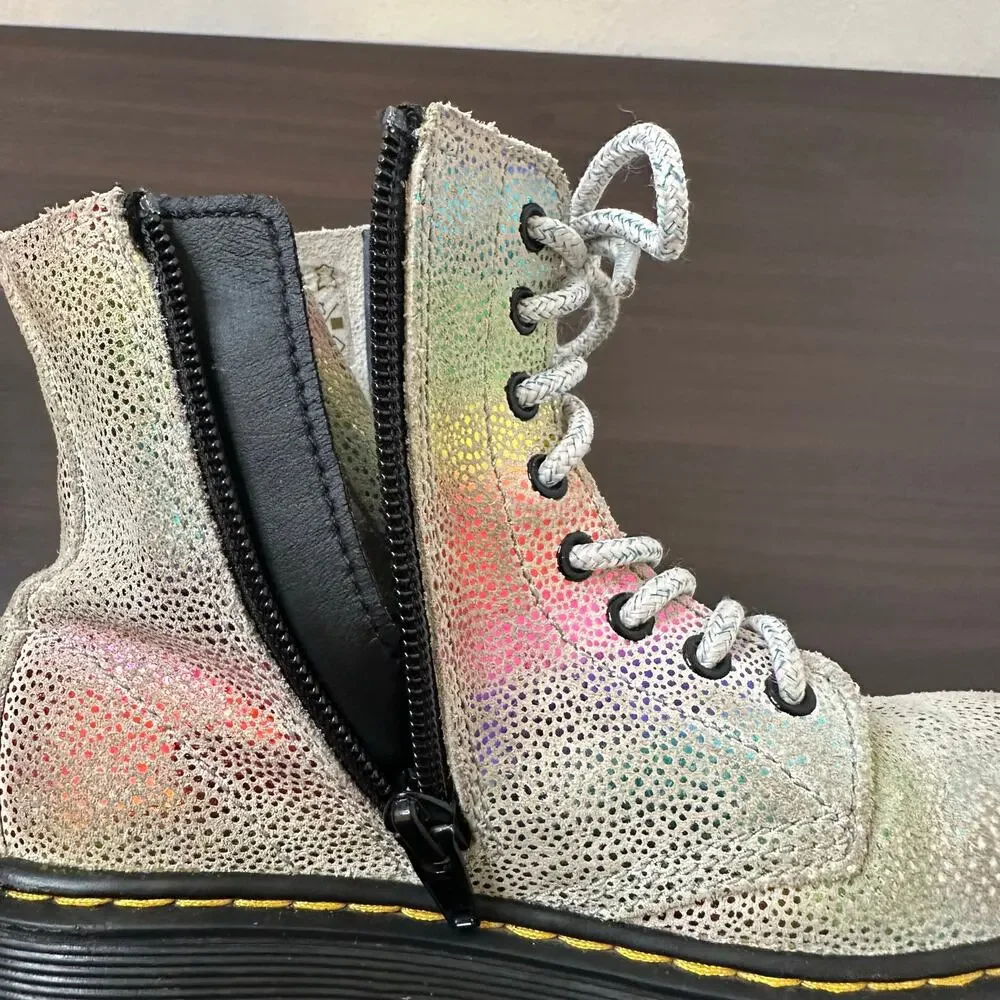 Dr. Martens shimmering holographic